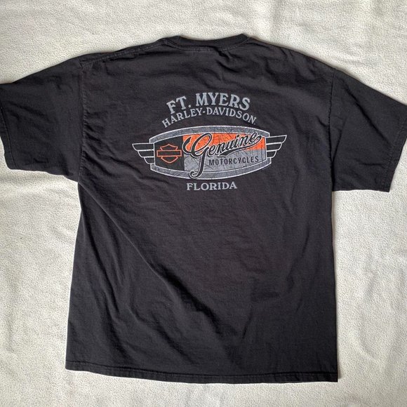 Harley Davidson Fort Myers Florida Black Joker Graphic Tee Shirt Men's XL - Picture 3 of 8